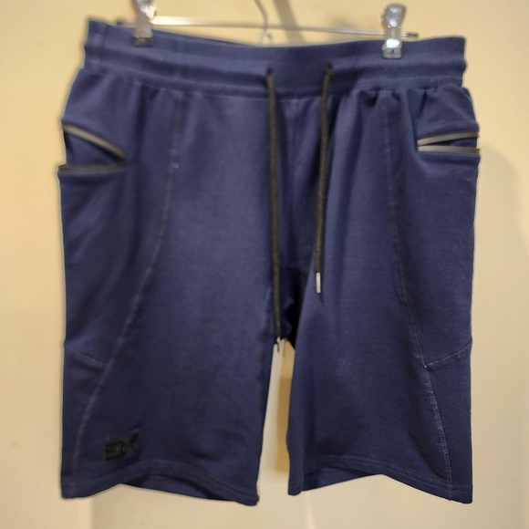 BROKIG  Navy Blue Mens Sidelock Gym Workout Running Shorts with Pockets Size L - Picture 8 of 10